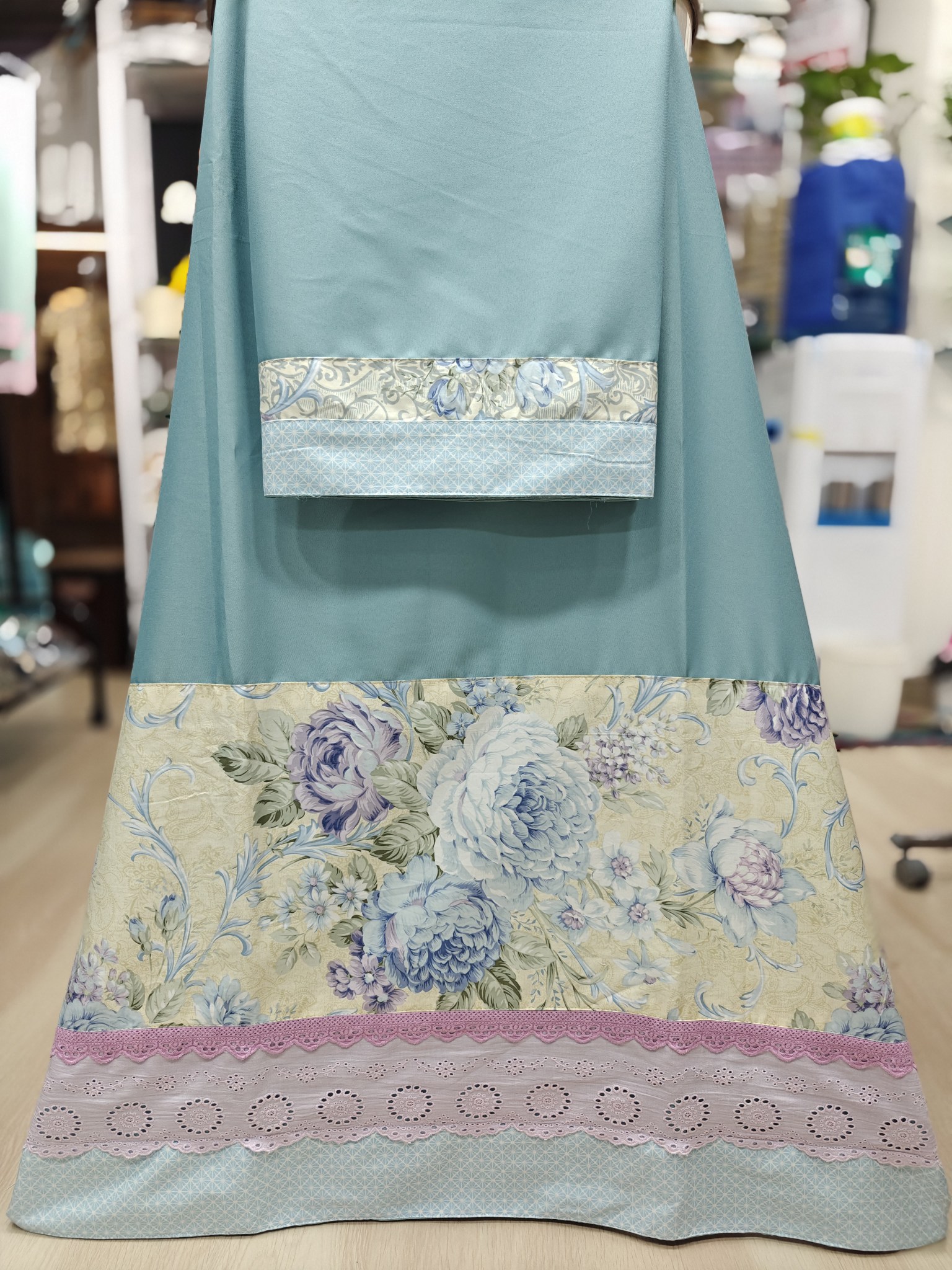 Sea Greenish Blue Panel and Hakoba Lacing Rida Sea Greenish Blue Panel and Hakoba Lacing Rida